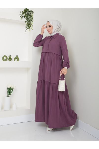 VOLT CLOTHİNG Γυναικείο φόρεμα Hijab γιακά γιακά από ύφασμα βισκόζης