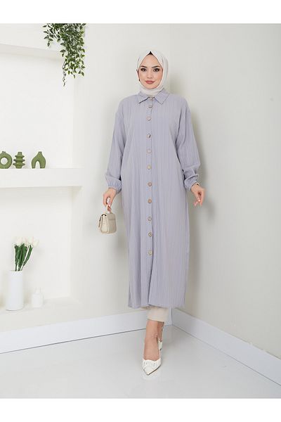 VOLT CLOTHİNG Maxi-Tunika aus Viskose mit Schlitz für Damen