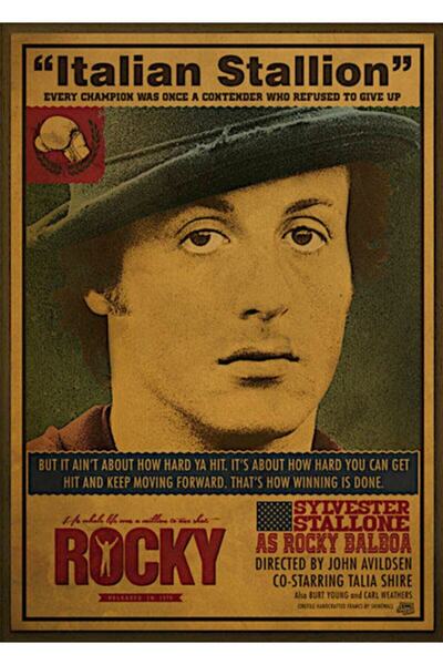 icase Sylvester Stallone Rocky Tablou din lemn