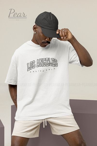 Pear Wear Μπλουζάκι Los Angeles Printed Unisex T-shirt Oversize