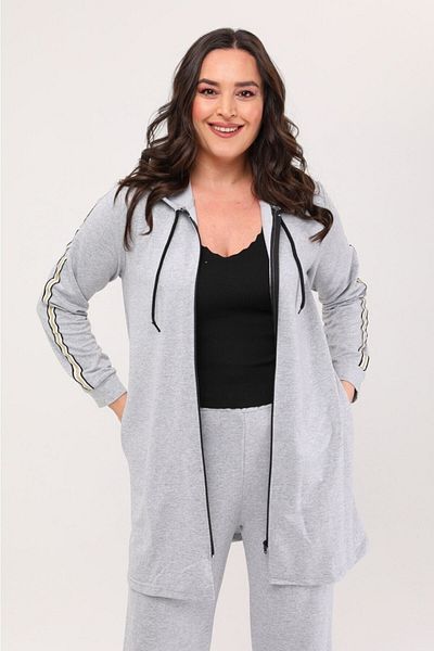 BAV Butik Ayvitrin طقم بدلة رياضية نسائية بغطاء للرأس وسحاب