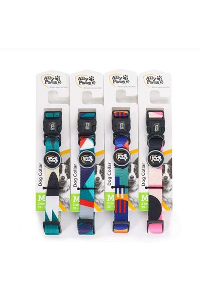 ALLYPAWS Dog Collar Medium Colorful and Patterned Neck Collar 2cm*35-50cm