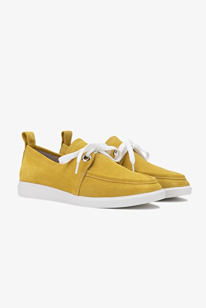Valmenti Gireldo Women's Yellow Suede Genuine Leather Casual Shoes