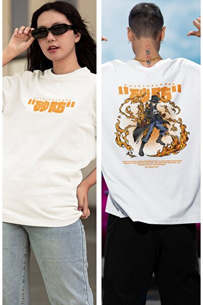 Fuddy Moda Унісекс футболка з принтом аніме - Hiken No Sabo з принтом на спині