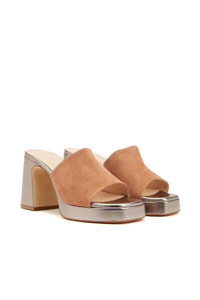 Dıvarese Pudra Rengi Kadın Süet Terlik