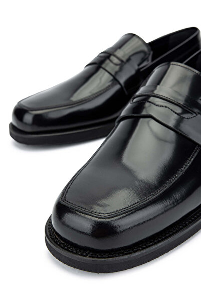 Tamer Tanca Мъжки черни отварящи се мокасини от естествена кожа