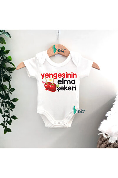CACTUS COLLECTION Yenge Yazili Apple Sugar Design Cotton Baby Bodysuit