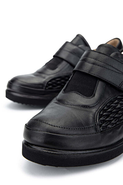 Tamer Tanca Woman's Genuine Leather Black Leather Casual Shoes