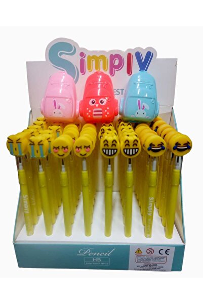 sevgi kırtasiye Emoji Başlıklı Yumurtlayan Kurşun Kalem 24 Lü Set 3 Lü Çanta ...