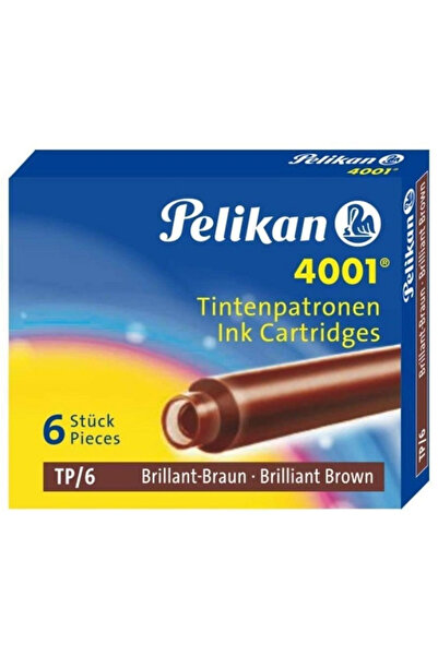 Pelikan PELİKAN DOLMAKALEM KARTUŞU 4001 KISA KAHVE 6 LI 311928[sub_name]