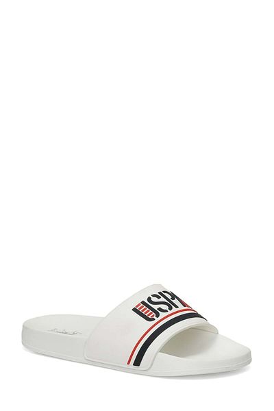 U.S. Polo Assn. ΒΑΣΗ. Ανδρικές λευκές παντόφλες Polo Band 4FX - 41 - ST07471-WHITE-41