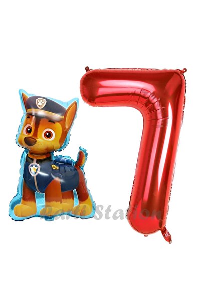 Parti Station مجموعة بالونات باو باترول بعمر 7 سنوات وشخصية كلب الشرطة تشيس -...