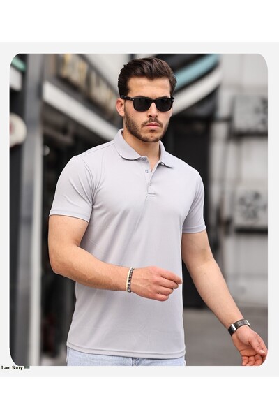 Spor Life تي شيرت رجالي بياقة بولو - نمط الأداء