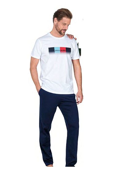 Pierre Cardin 6043 Set de pijamale din bumbac pieptănat cu mâneci scurte pentru bărbați