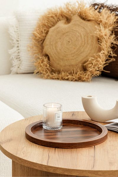 Maison Avf Antique Model Round Wooden Tray - Decoration Organizer