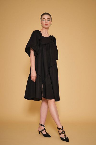 VERDA Broaded Drawstring Cotton Dress