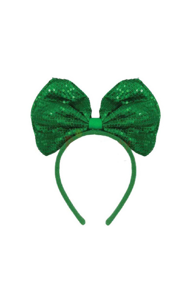 kidspartim Зелена бантик-корона з зеленими блискітками - 19x13 см