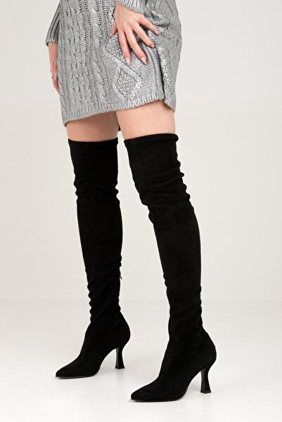 Sibel Durmaz Vanetta Siyah Süet Streç Çizme