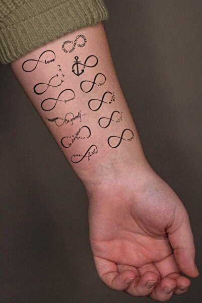 Acousticworld Çoklu Sonsuzluk Geçici Dövme Tattoo El,Kol,Bilek,Göğüs Dövme,Ta...