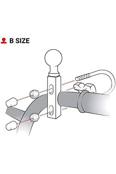 ram mounts Motosiklet Fren/Debriyaj Rezervuarı Ve Gidon Topu Tabanı RAM-B-309-7U