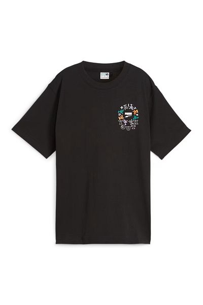 Puma Μπλουζάκι Downtown Relaxed Graphic ανδρικό μαύρο καθημερινό μπλουζάκι62435951