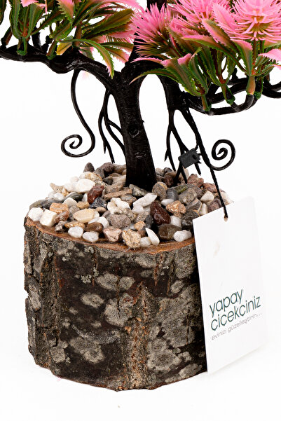 YAPAY ÇİÇEKÇİNİZ Artificial Bonsai Tree in Stone Detailed Wooden Pot