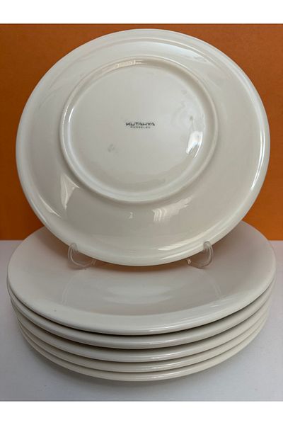 Kütahya Porselen Thick Porcelain 27 Cm Cream Serving Plate 6-Pack