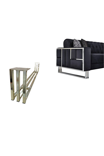 BafArt Metal Mobilya Ayağı Üç Profilli Model 85*15 Cm Altın 2 Adet