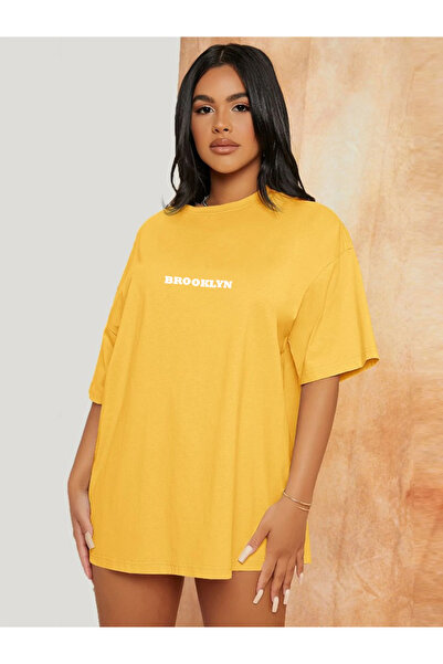 Wish BF Unisex Kadın/Erkek BROOKLYN Renkli Özel Baskılı Oversize Penye Bisikl...
