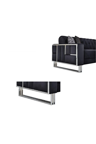 BafArt Metal Mobilya Ayağı Üç Profilli Model 90*15 Cm Krom 2 Adet