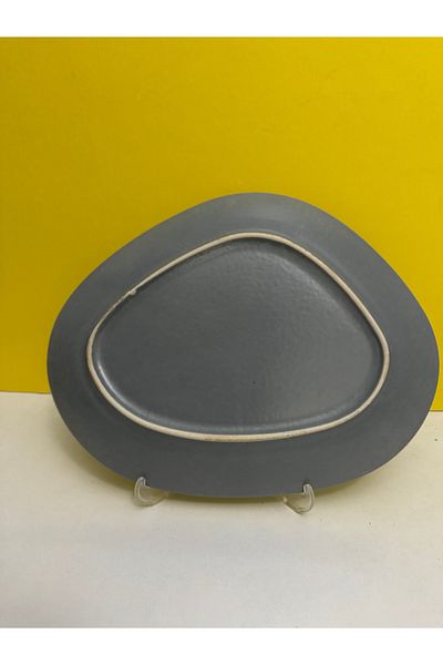 Kütahya Porselen Galaxy 30*24cm Flat Boat Plate Mix Granule Gray