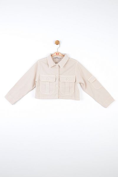 nk kids NK KIDS 36711 - Κρεμ μπουφάν για κορίτσια Cargo Pocket