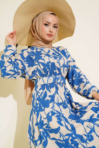 VOLT CLOTHİNG Wickelkleid mit Blumenmuster und Gürtel für Damen