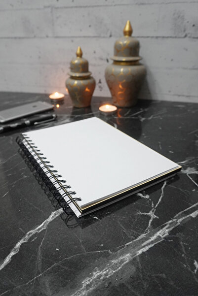 markcat Butterfly Patterned Notebook with Wooden Cover - Agenda and Daily Use - Unlined A5 Notebook