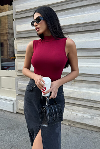 Ladima Bluză de damă fără mâneci burgundy