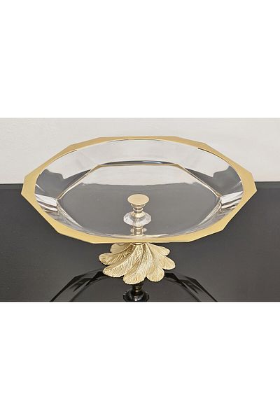 atabey home Avangarde Gold Casting Samazen Footed Gold Gilded Large Size Presentation Paşabahçe Reflection