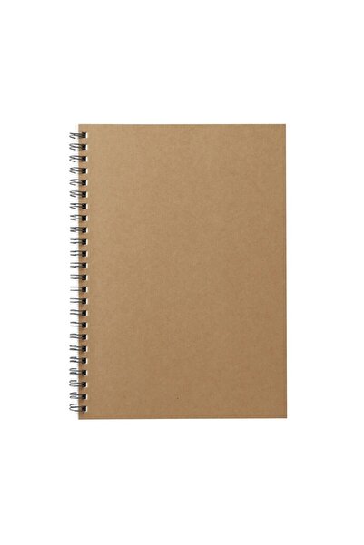 Muji Profesyonel Kalite Wood Paper Telli Çizgili Defter A5 48 Yaprak Latte Kapak