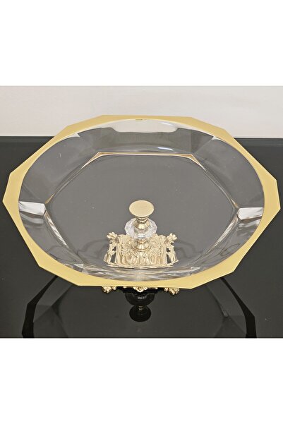 atabey home Avangarde Gold Cast Footed Gold Gilded Large Size Presentation Paşabahçe Reflection