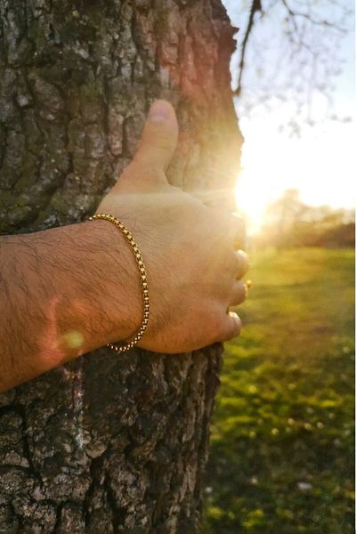 Herşey Nota Unisex Knitted Albanian Chain - Non-Tarnish Gold Steel Bracelet