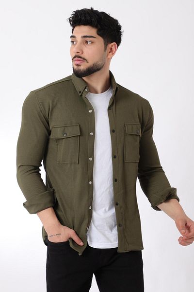 Stilkombin Double Pocket Cover Knitted Shirt XC U16787_40292