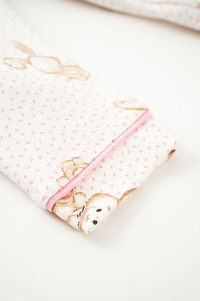 NEU KIDS Cute Rabbit Patterned Long Sleeve Baby Collar 100% Cotton Pajama Set for 1-4 Years Old Girls