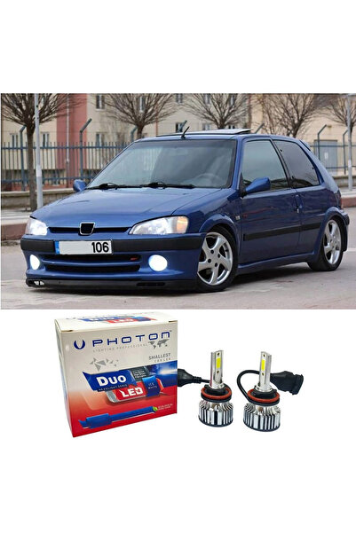 Photon Peugeot 106 Led Xenon Uzun + Kısa Far Ampulü H4 Duo Yeni Seri Beyaz