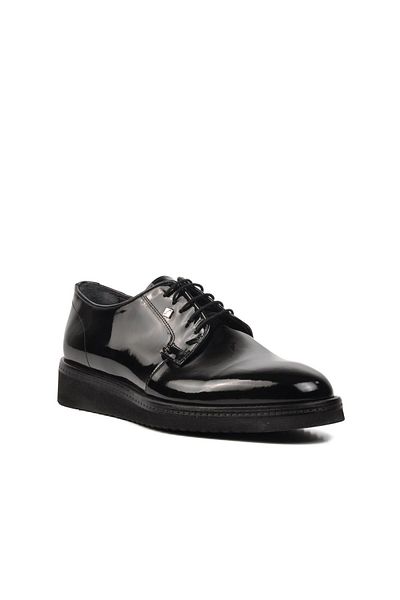 Fosco 2980 Model Black Patent Leather Men's Genuine Leather Casual Shoes