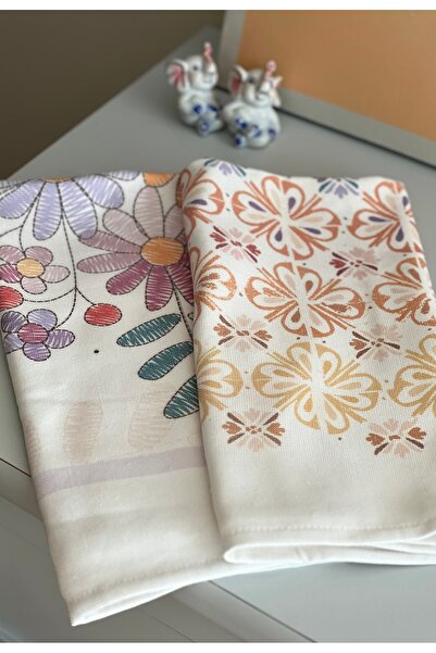 Shopiole 2 Adet Çiçek ve Bahar Temalı 2'li Kurulama Bezi Seti - 2'li Set İtal...