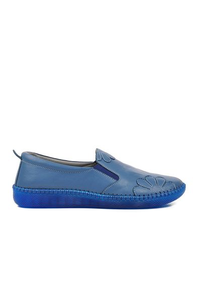 AYAKMOD 04035 Piele naturală albastră - Pantofi ocazional Premium damă