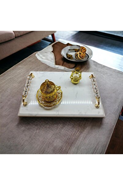 Şahin Marble Quartz/Mermer Dekoratif Sunumluk tepsi & Söz & Nişan tepsisi & D...