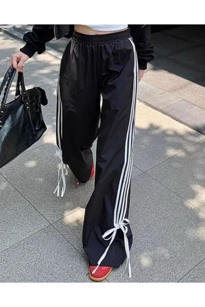 Touz Moda Ριγέ Oversize Unisex Φούτερ - Κορδέλα Λεπτομέρεια