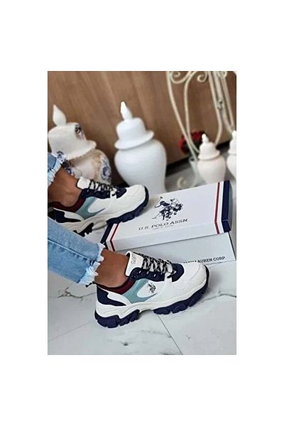 U.S. Polo Assn. U.S.POLO TRACKY 2PR - Casual Sports Shoes, White Blue - 37, ST05536-White Blue-37