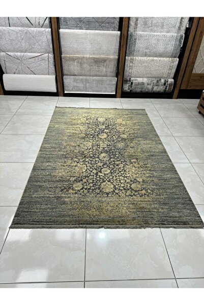 DİLEK HALI GLORY 2034 B GRI YEŞİL  Akrilik ve Viskon ile Üretilen Modern Dese...