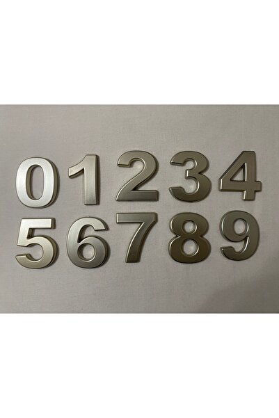 3dbaskisepeti 5 (BEŞ) NUMARA Yapışkanlı Daire Bina Villa Kapı Numarası SARI GOLD 4 CMx5CM NO:5 PLASTİK